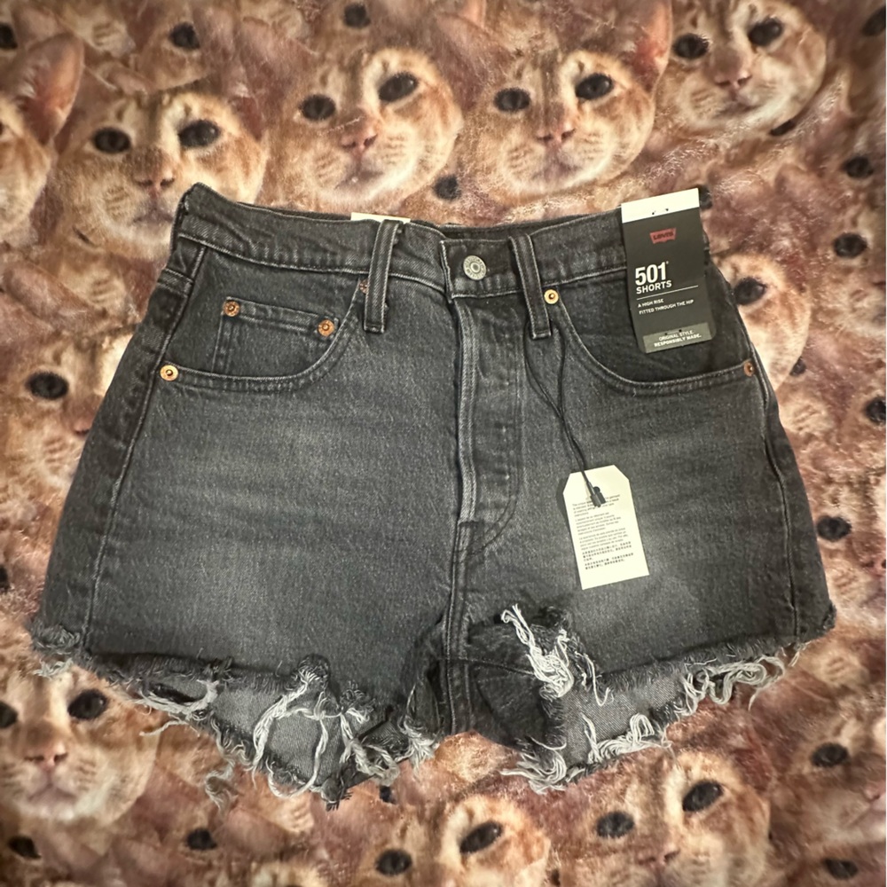 Levi’s black denim 501 cut off shorts, no stretch, NWT, size 26